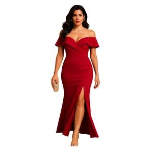 Chic Strapless Red Dress